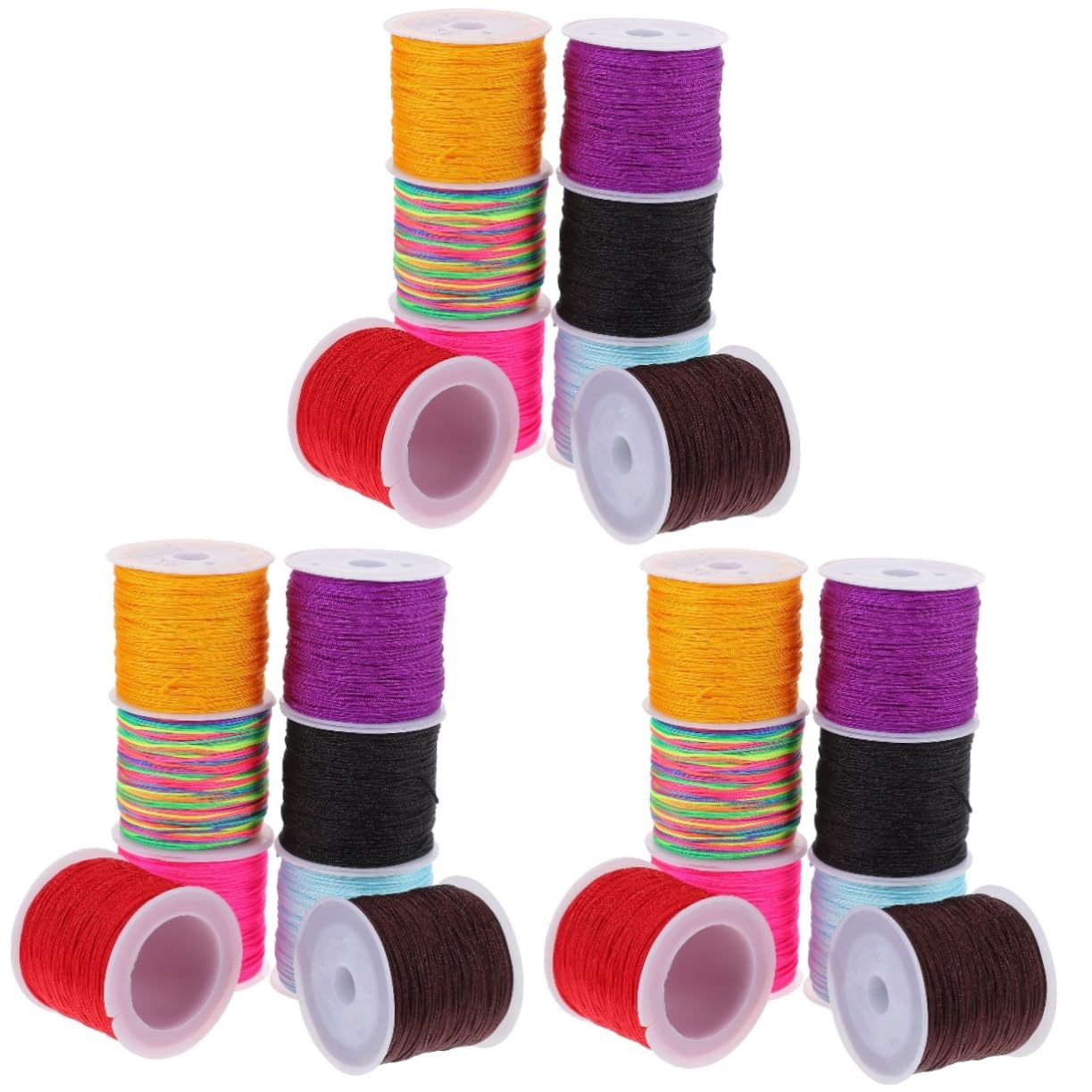 VILLCASE 3 Set Corda Intrecciata Bracciale Bangle Fili Per Collane Bracialetti Perline Spago Filo Per Uncinetto Filo Per Maglieria Grosso Filo Della Bobina Del Ricamo Nylon 8 * 3
