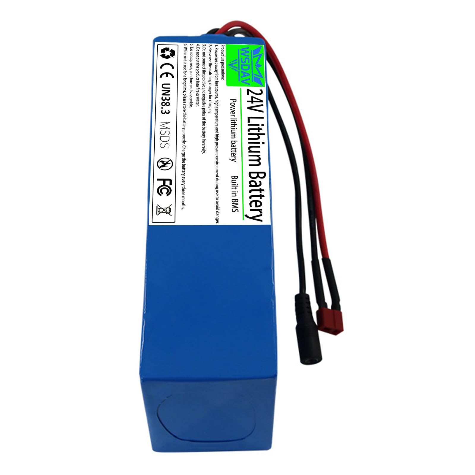 Batería de Iones de Litio de 24 V, Paquete de baterías de Litio de 24 V, baterías de PVC de 10 Ah, 15 Ah y 20 Ah con Cargador para Motor de 0 a 500 W.