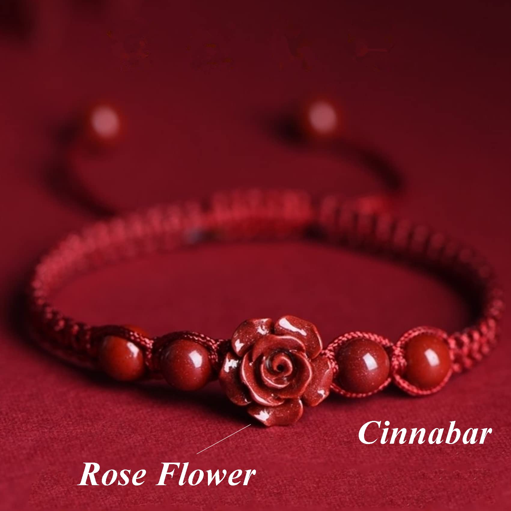 Pulsera Feng Shui Tobillera Pulsera de Hilo Rojo Pulsera de cinabrio S Natural Tobillera Pulsera de Prosperidad y Riqueza Talismán S Pulsera de Tobillo de Cuarzo de Cristal Amuleto para la