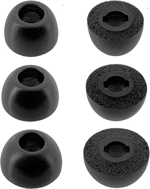 Replacement Memory Foam Ear Tips for Status Audio Between Pro/Between 3ANC / Status Pro X Earbuds, 3 Pairs (S/M/L), Black, Foam Eartips