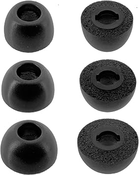 Replacement Memory Foam Ear Tips for Status Audio Between Pro/Between 3ANC / Status Pro X Earbuds, 3 Pairs S/M/L, Black, Foam Eartips