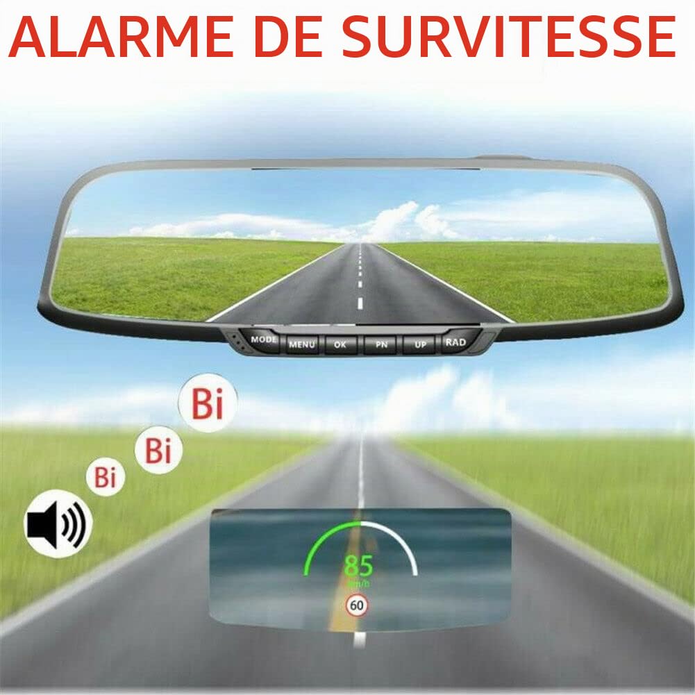 Riloer Compteur de vitesse GPS numérique Voiture Head Up Display MPH Alarme de survitesse Coffre-fort Universel, Compteur de vitesse GPS, Plug & Play