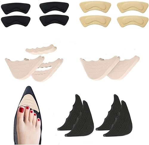 Almohadillas para el talón y los dedos del pie, Negro+caqui+beige