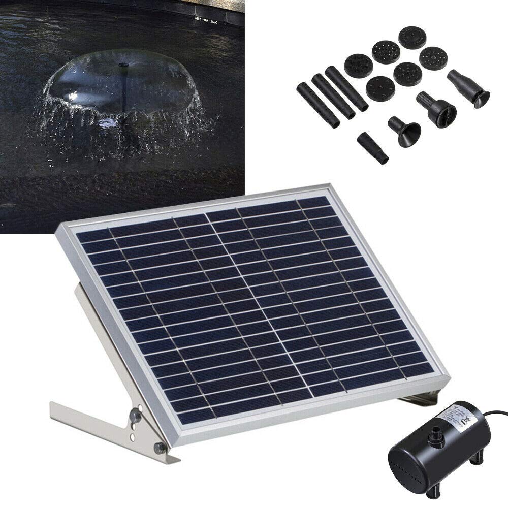 Pompa solare per laghetto, 10 W, 1350 l/h, a energia solare, DC 24 V, senza spazzole