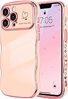 Vista 131 de LCHULLE Funda para iPhone Air para mujeres y niñas, lindo marco ondulado con forma rizada con patrón de corazón de amor, cubierta de protección