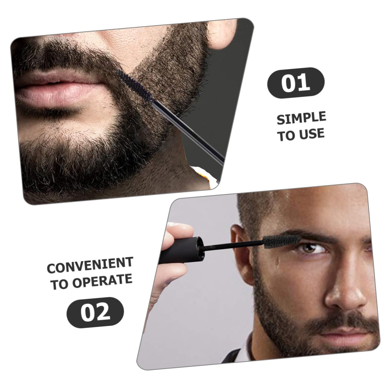 Mikinona Colorante per Barba 10ml Nero in Plastica per Sopracciglia e Barba da Uomo, Crema Temporanea Naturale per Risparmiare e Forza