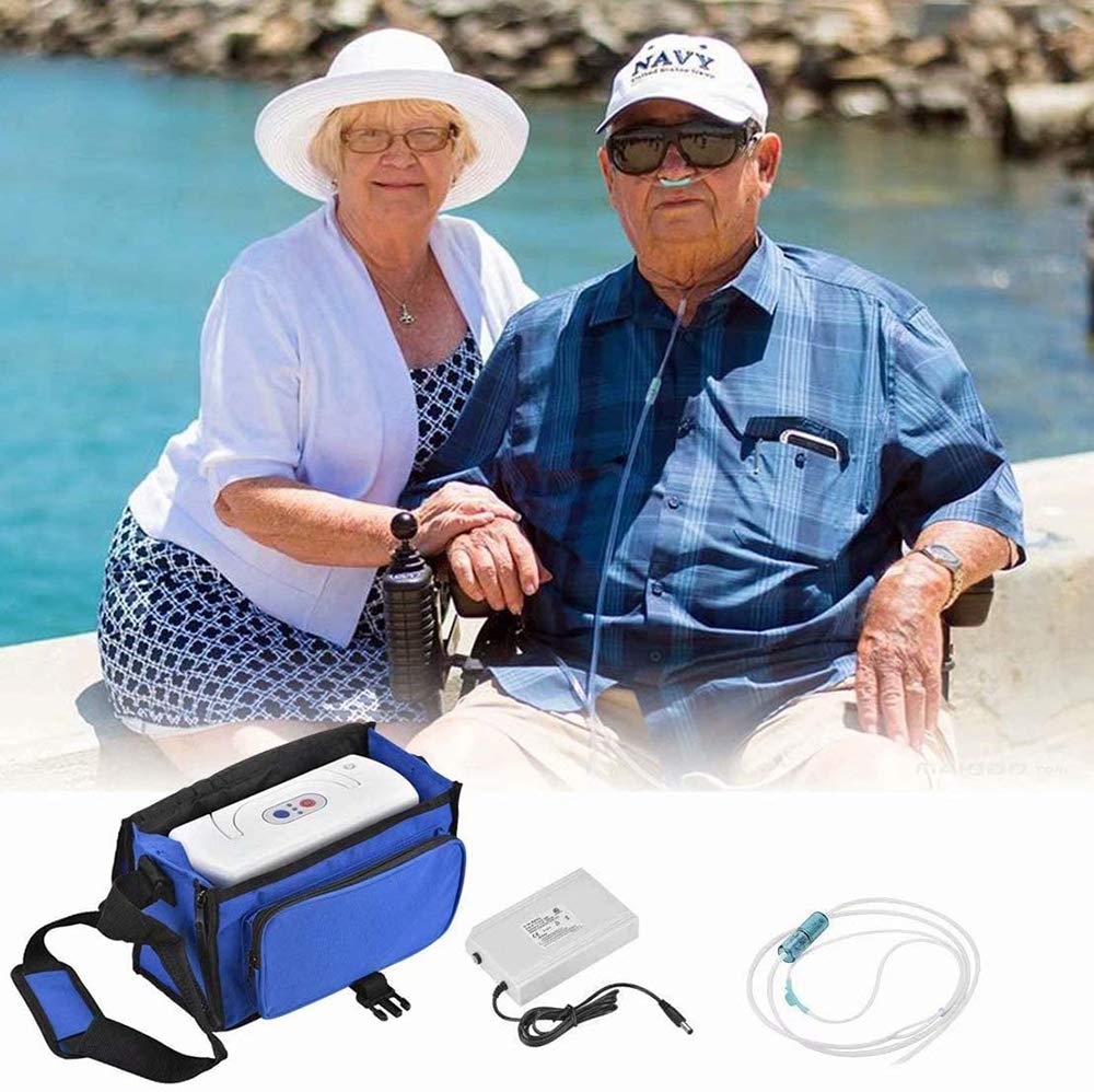Generatore di Ossigeno Portatile, Generatore di O2 Concentratore di Ossigeno Piccolo Portatile da 1 L/min per Purificatore d'Aria per Auto per Uso Domestico e di Viaggio