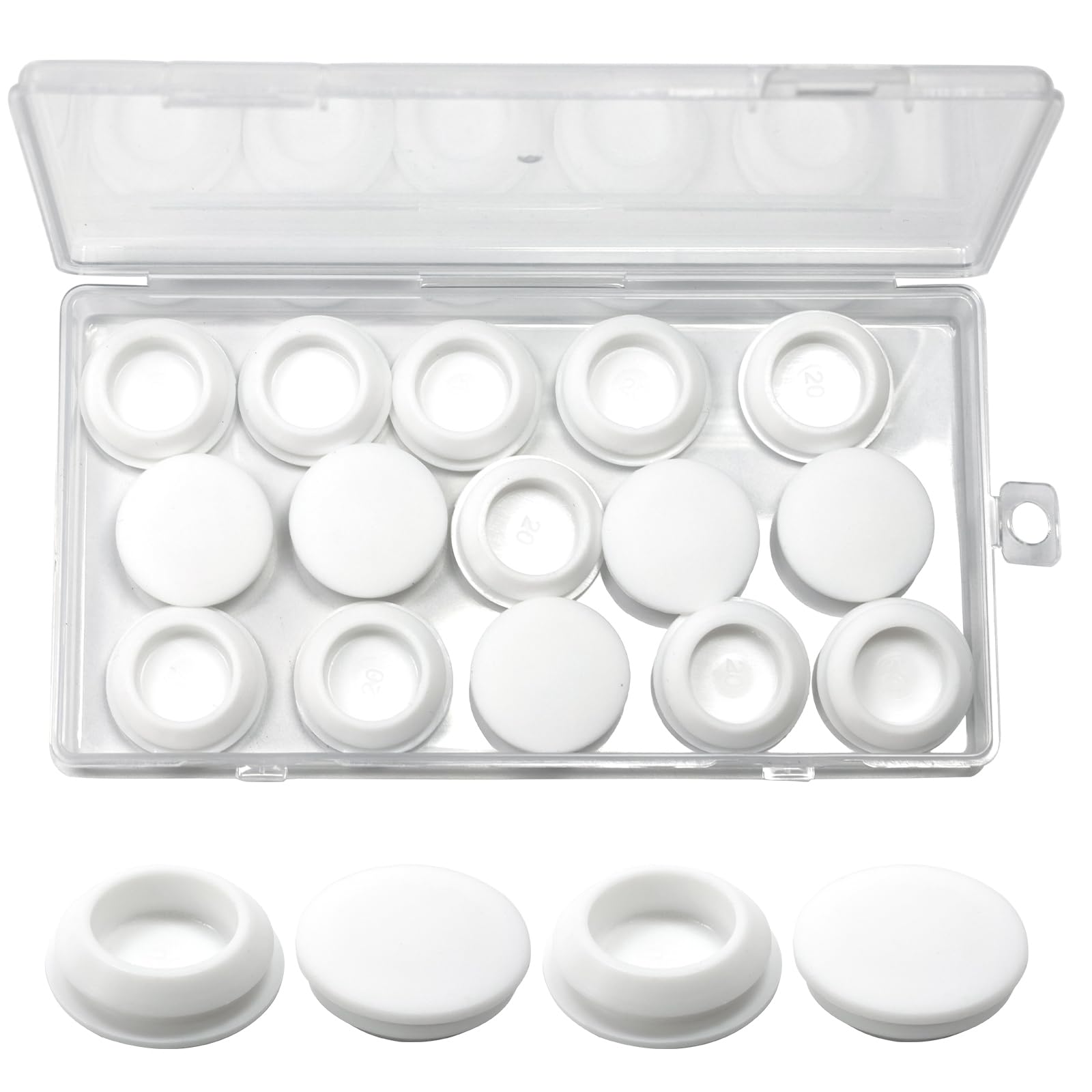 15 Pcs 20 mm Silicone Rubber Plugs for 20-22 mm (13/16"-7/8") Round Holes