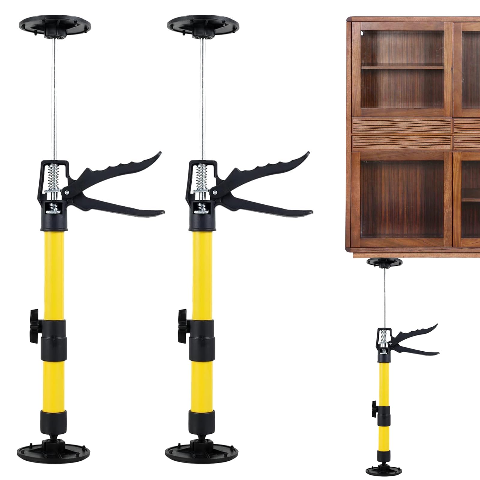 Lot de 2 supports de plafond, supports de montage à une main, 50-110 cm, barre télescopique avec capacité de charge de 50 kg et rotation à 360°, supports réglables en hauteur pour montage