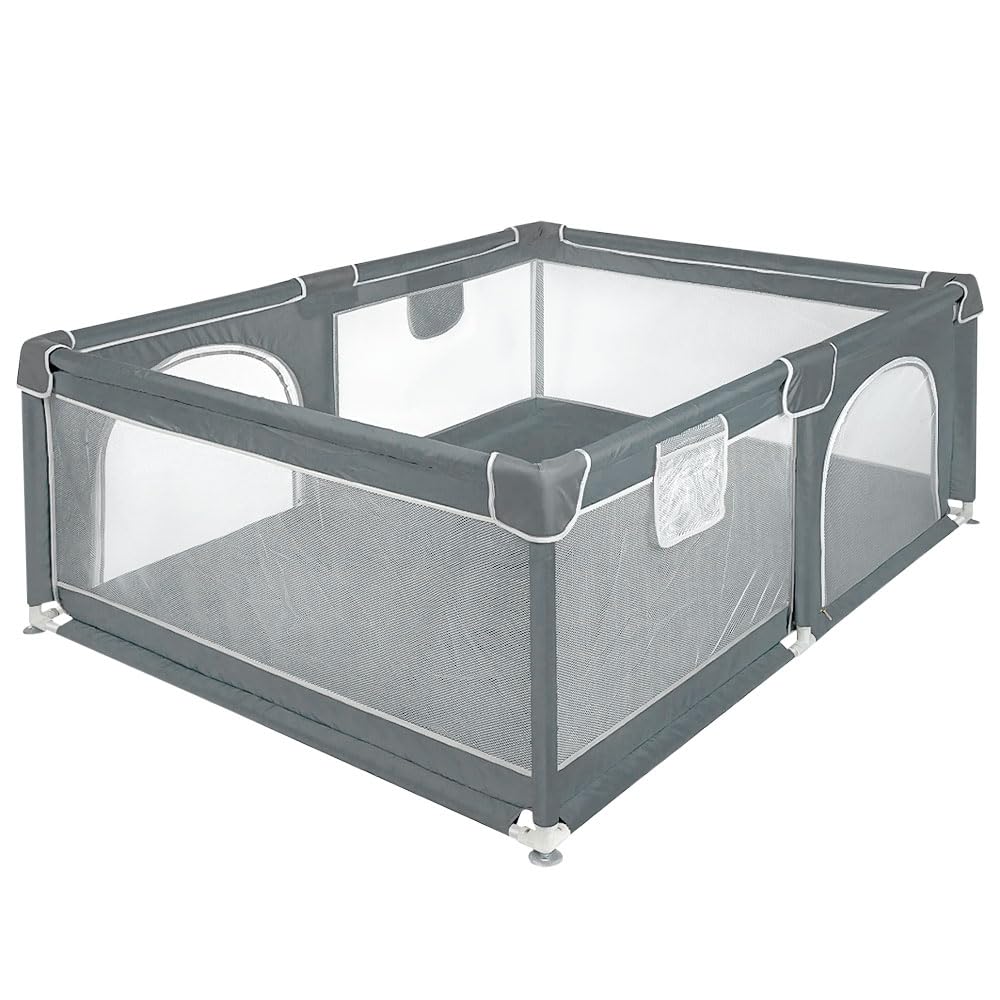 Houten Grondbox Baby & Luxe Speelmat – 180×200 cm – Stabiele, Ongelakte
