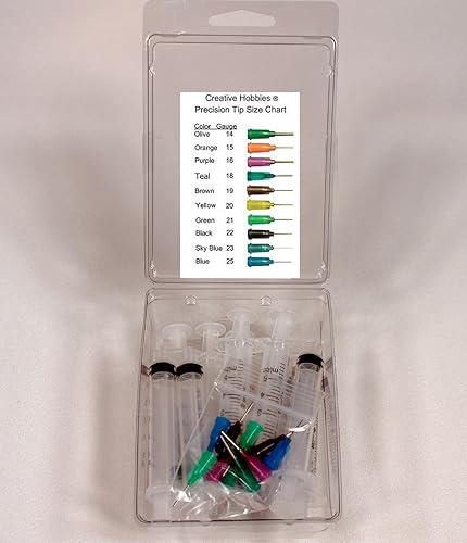 Miniatura 7 de Creative Hobbies® Jeringa aplicadora de pegamento para diamantes de imitación de parte trasera plana y manualidades de pasatiempos, 0.2 fl oz con