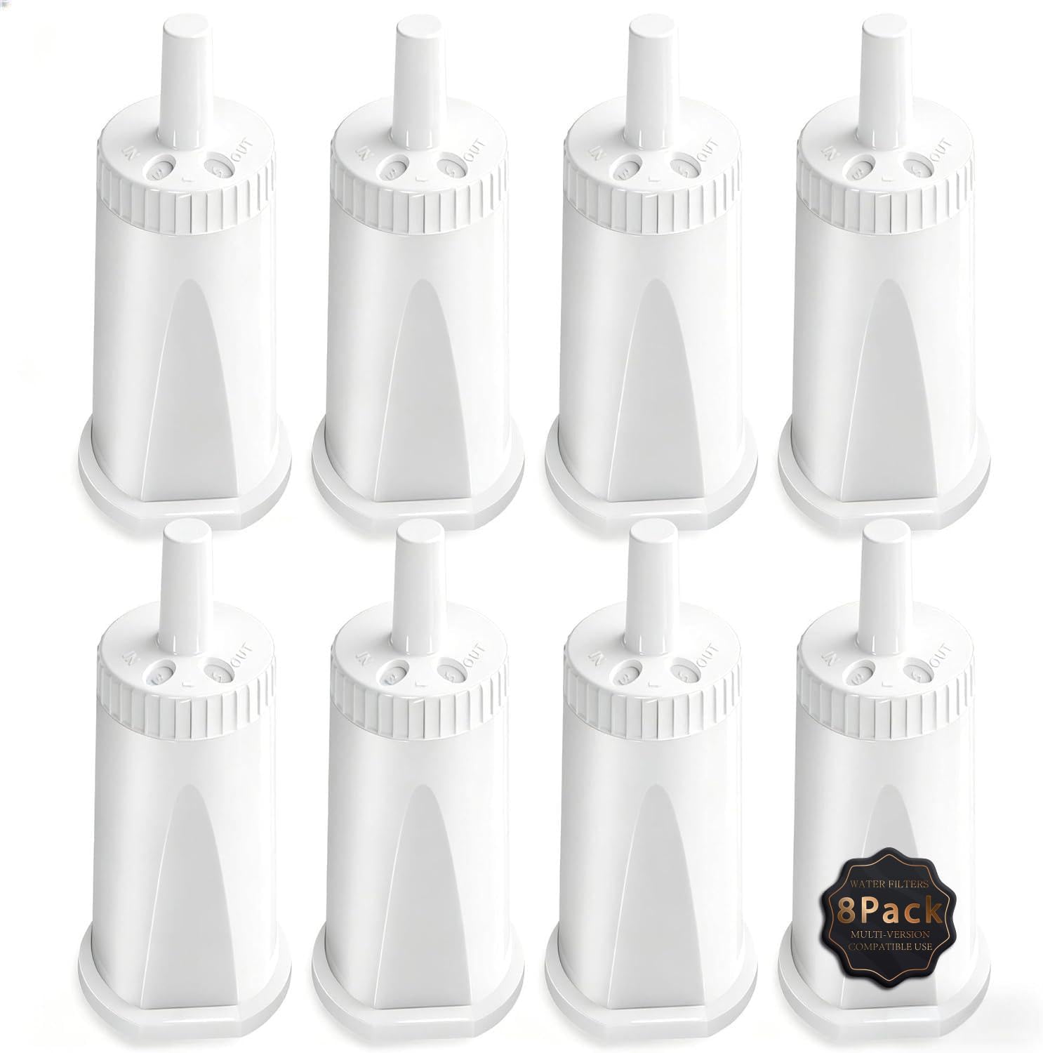 8 Pack Replacement Water Filter for Breville Espresso Machine, for Barista Touch BES880 Barista Pro BES878 Oracle Touch BES990 Oracle BES980 Dual Boiler BES920 Bambino ClaroSwiss Sage, #BES008WHT0NUC1