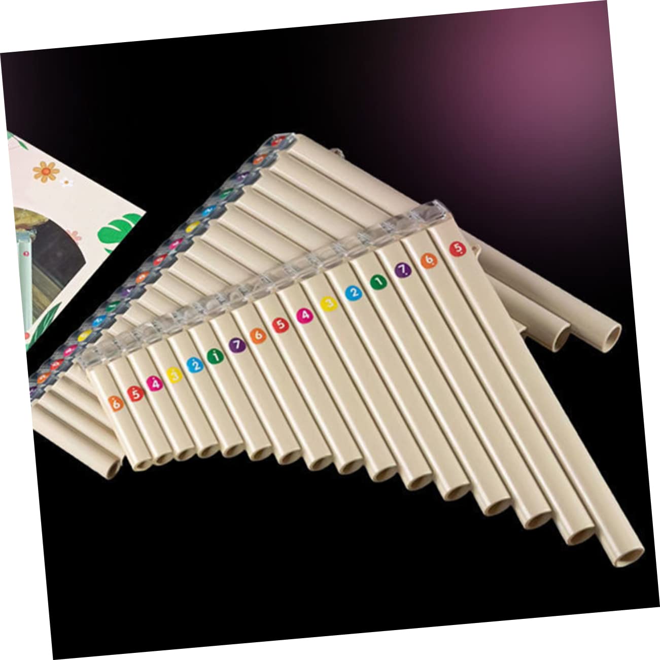 Totority 5sets Flute Note Sticker Set Pan Flute Accessory Large Font Percussion Stickers Beginner Music Instrument Easy to Use 8pcs*5