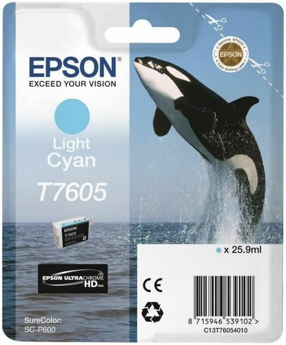 C13T76054010 T7605 Ink Cartridge, Light Cyan, Genuine