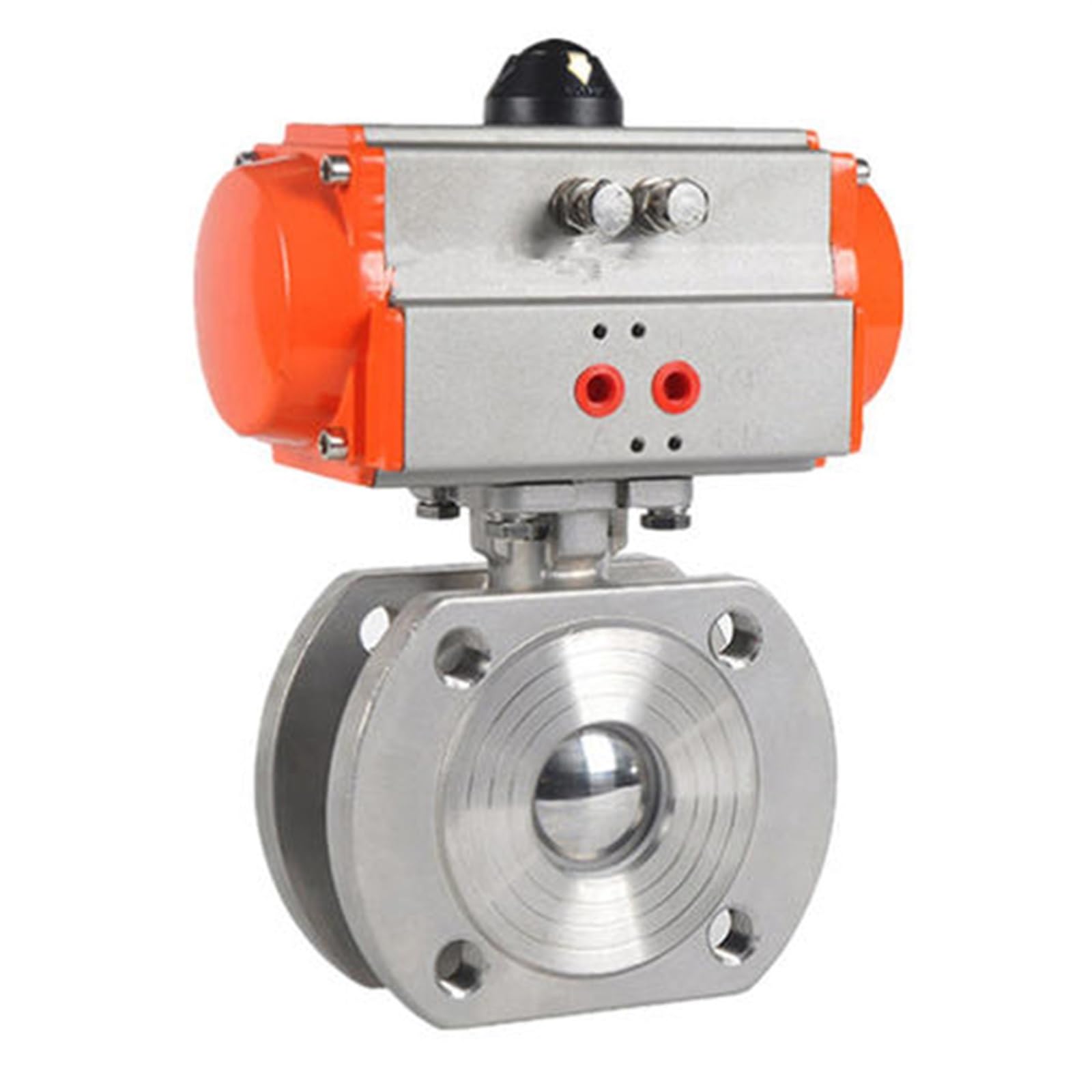 BOOGHIGC Q71F 2inch 304 Stainless Steel Pneumatic Wafer Type Ball Valve With Double Acting Cylinder Thin Flanged 1Pcs