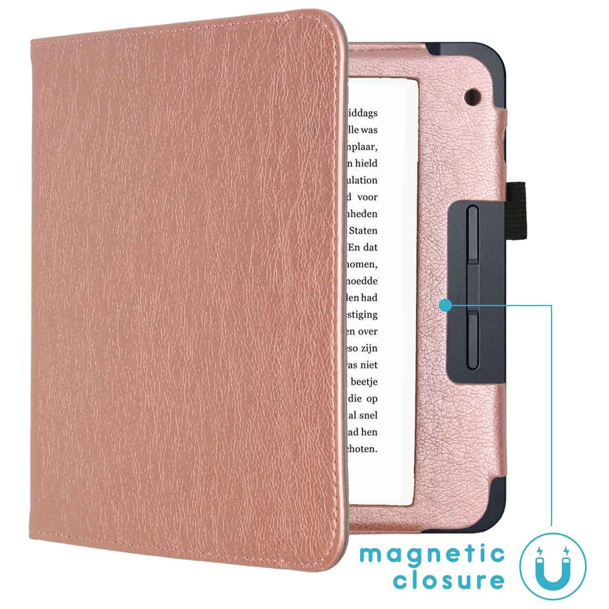 Kobo Aura edition 2 hoes (6 inch) sleepcover - Lichtroze Kobo Aura edition 2 hoes (6 inch) sleepcover - Lichtroze