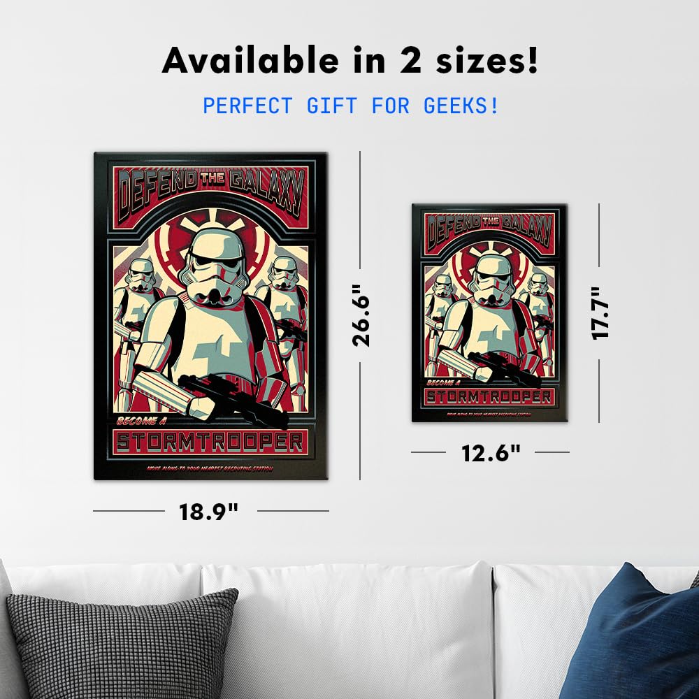 Displate Metallposter Star Wars – Verteidige die Galaxis – Propaganda – Darth Vader – Sammlergeschenk – Premium Wanddekoration Wandkunst Deko Film Poster – 32 cm x 45 cm