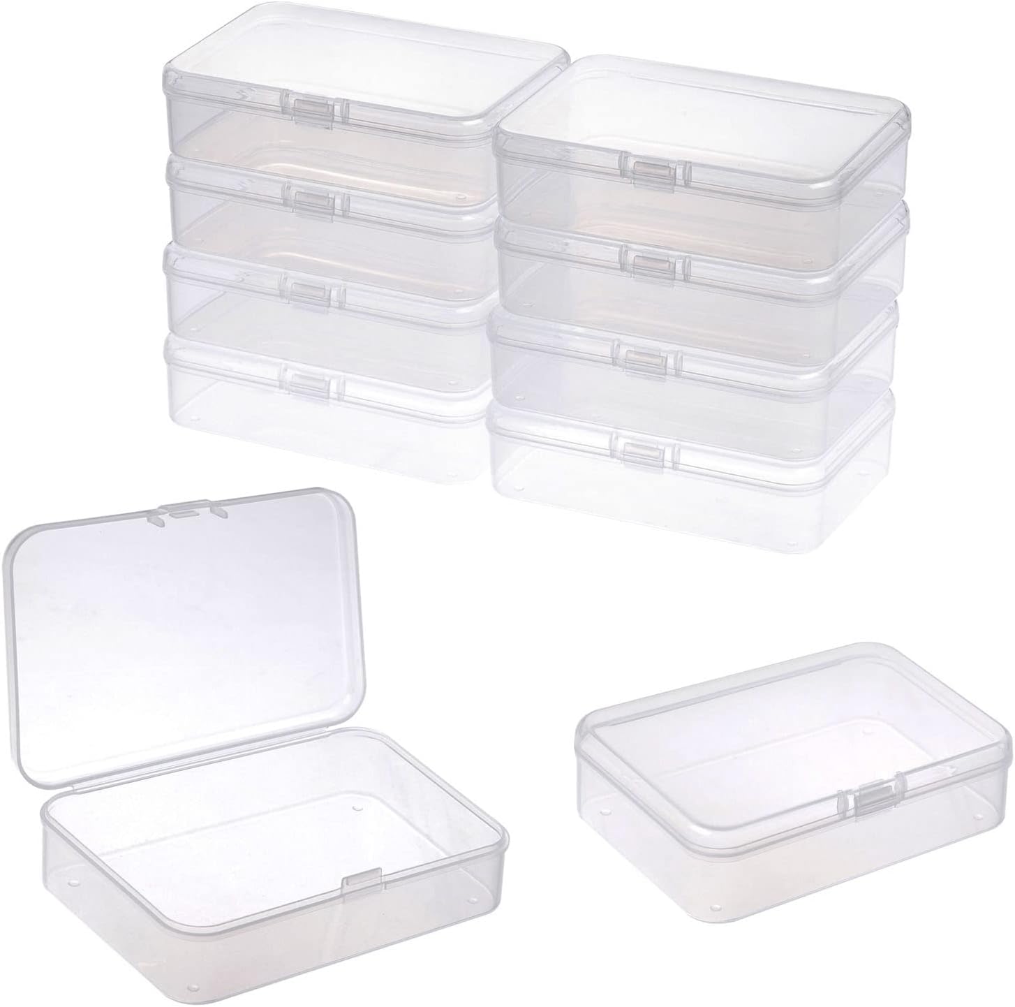 MULIANBOX Small Plastic Box with Lid 10 Pack 3.54x2.36x0.8
