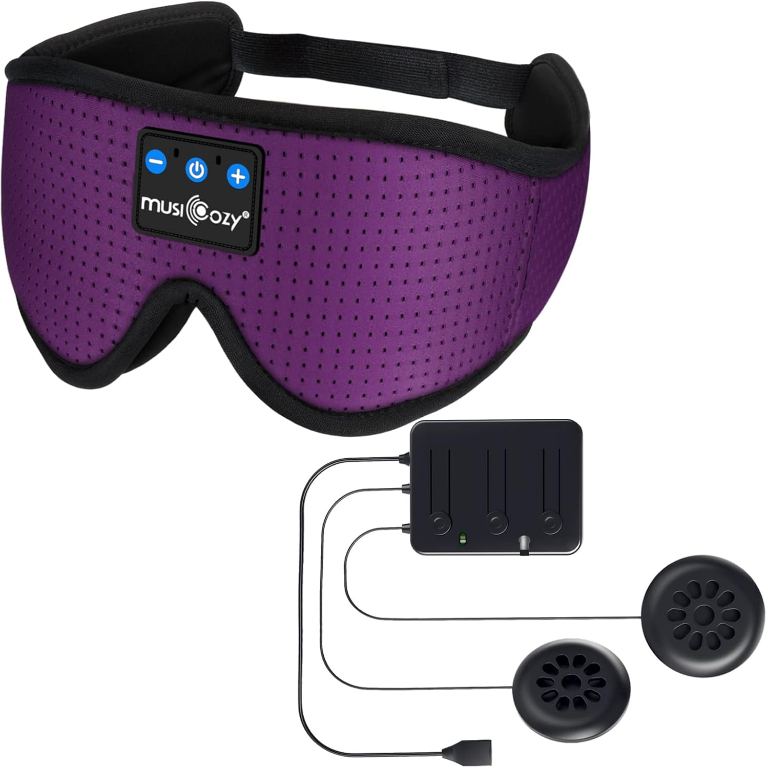 MUSICOZY 3D Sleep Headphones Bluetooth Sleeping Eye Mask & Bluetooth 5.4 Module Kit with Speakers and Charging Cable