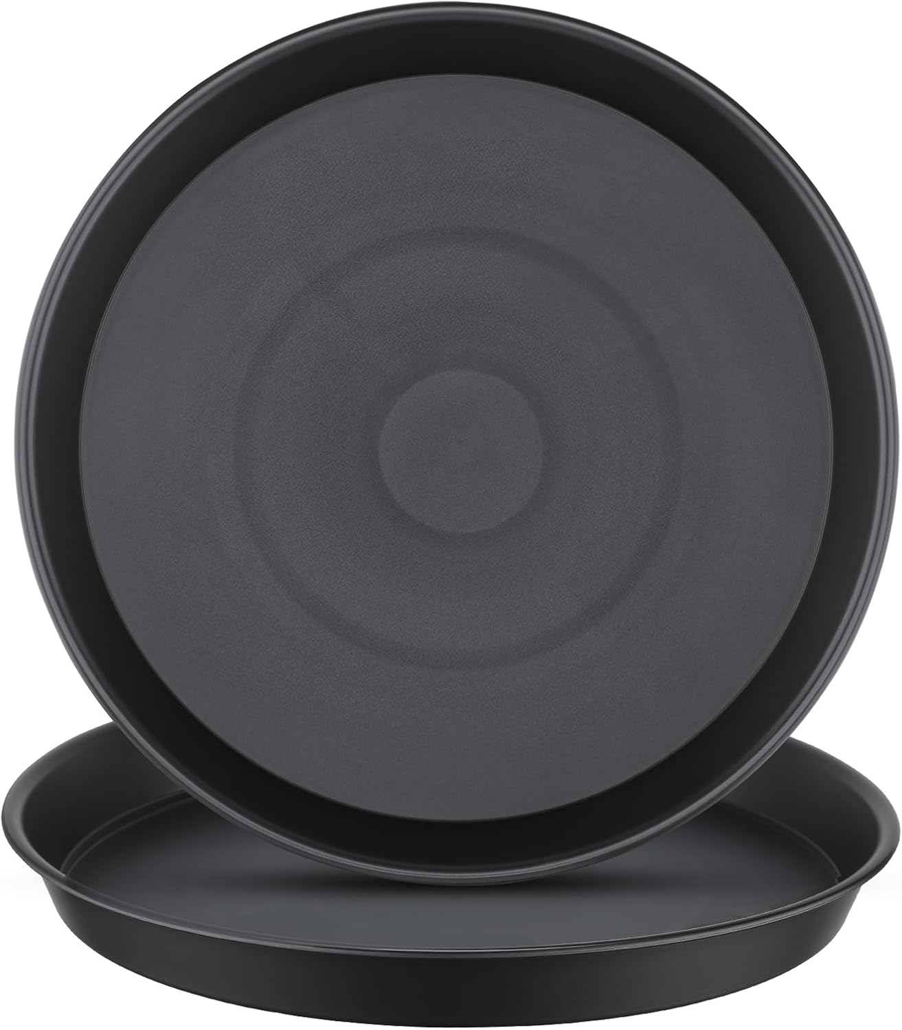 GREANER 14 Inch Round Flower Pot Saucers, 2 Packs of Large Plant Saucer Indoors No Holes, Planter Trays and Saucers, Bird Bath Bowls