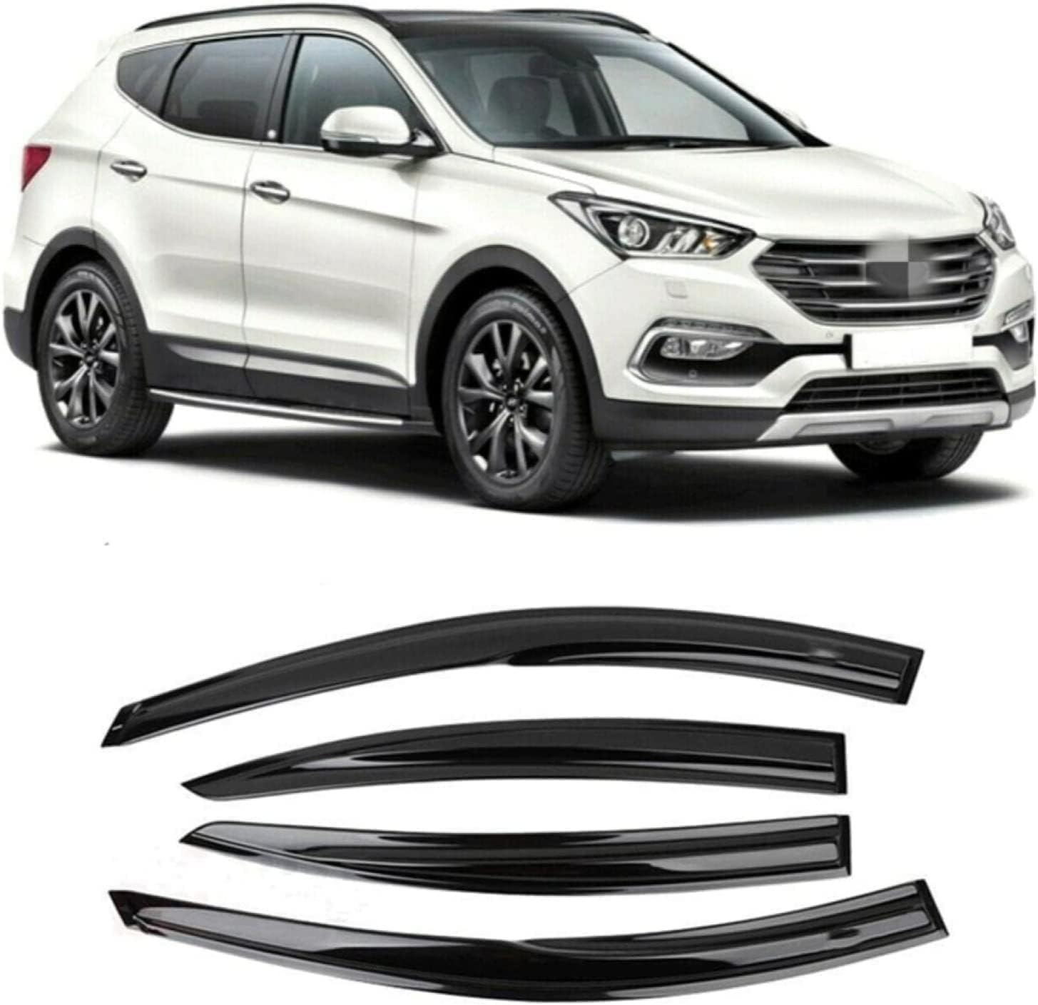 PANXUC Car Wind Deflectors for Hyundai Santa Fe Santafe 2009-2018, Side Window Wind Rain Deflector Window Visor Sun Rain Guard Smoke Guards