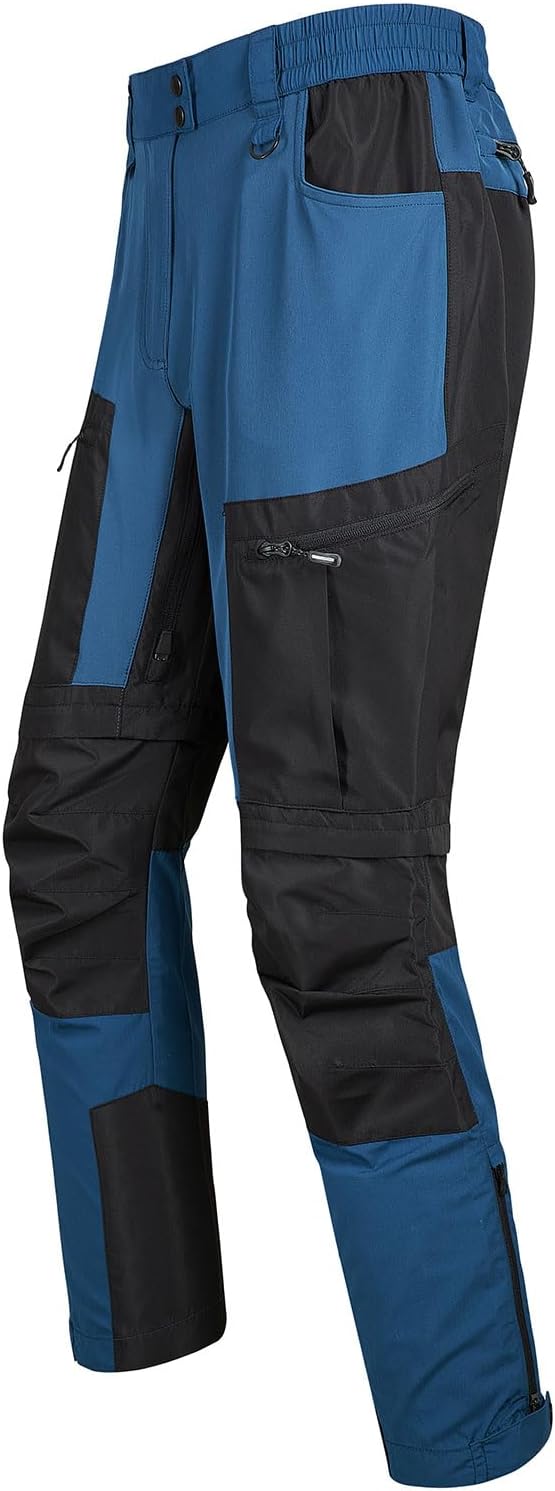 fit space Men's Reinforced Hiking Pants Tapered Zip Off Trekking Pants Convertible Vented