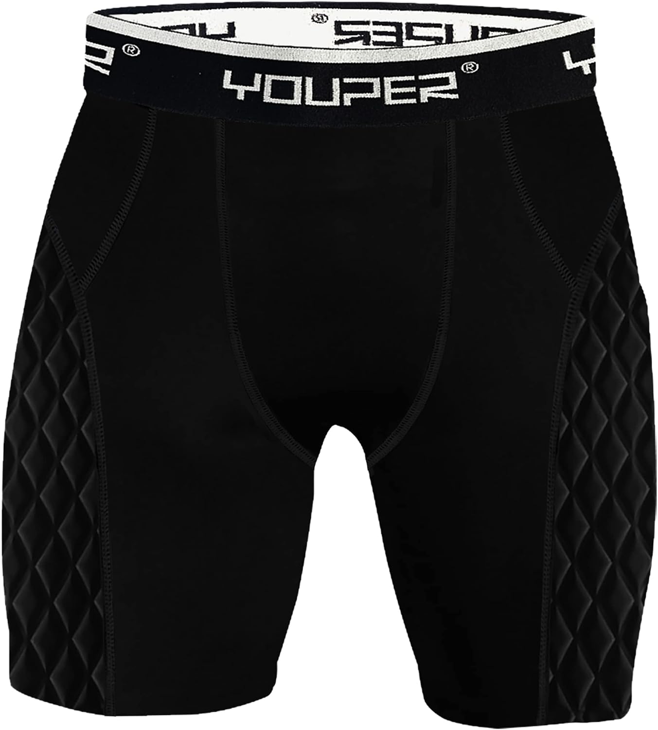 Youper Adult Elite Compression Padded Sliding Shorts w/Cup Pocket for Baseball, Football