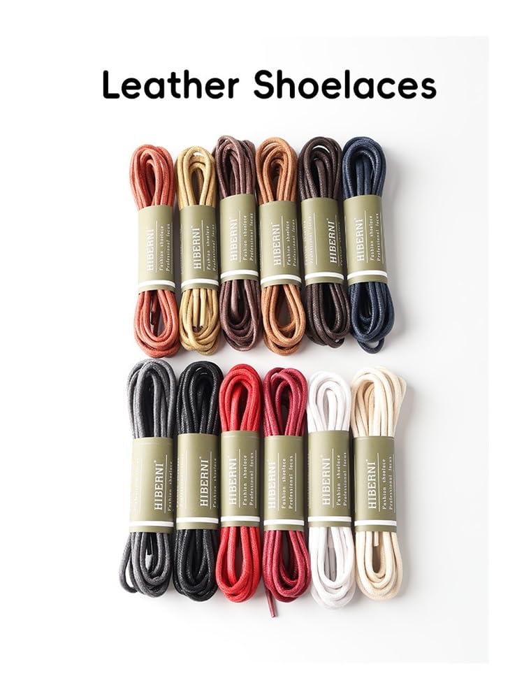 Lacci rotondi in puro cotone cerato 2 paia 60/70/80/90/100/120/140/160/180 cmOxford lacci per scarpe stivali lacci in pelle impermeabile 12 colori