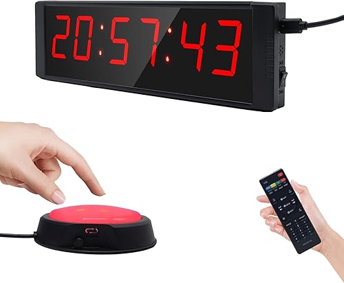 Cronómetro grande con botón de inicioparada, temporizador digital LED con control remoto, reloj de cuenta regresiva con zumbador, reloj de gimnasio