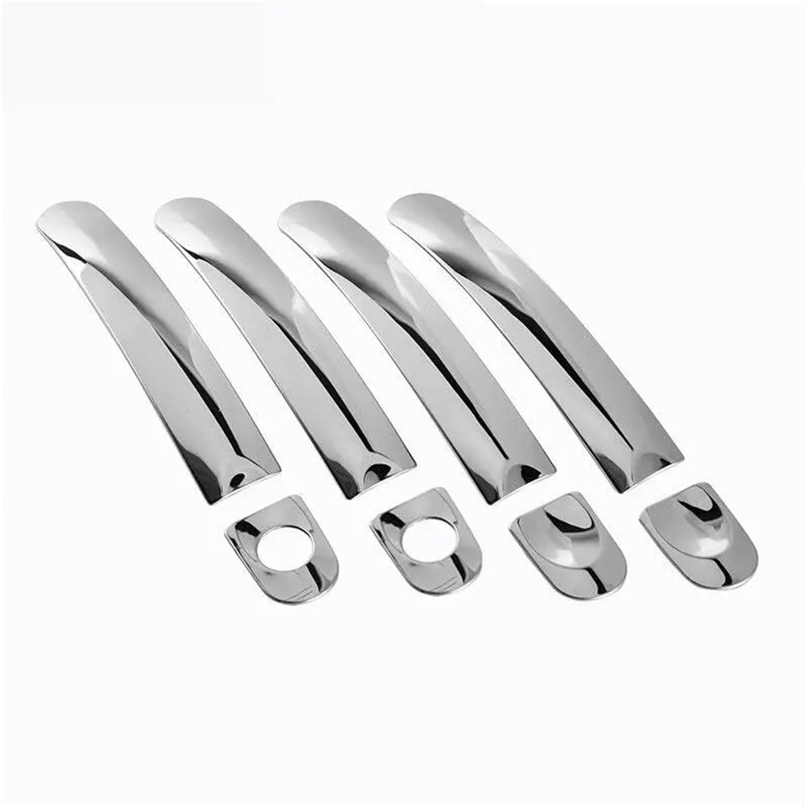 Youzka For 4 Door 2 Keyhole Handle Protective Stainless Steel Car Door Handle Cover Trim Overlays For Vw For Touran For Caddy For T5 T6 For Transporter 2003-2015(For 4 Door 2 Keyhole)