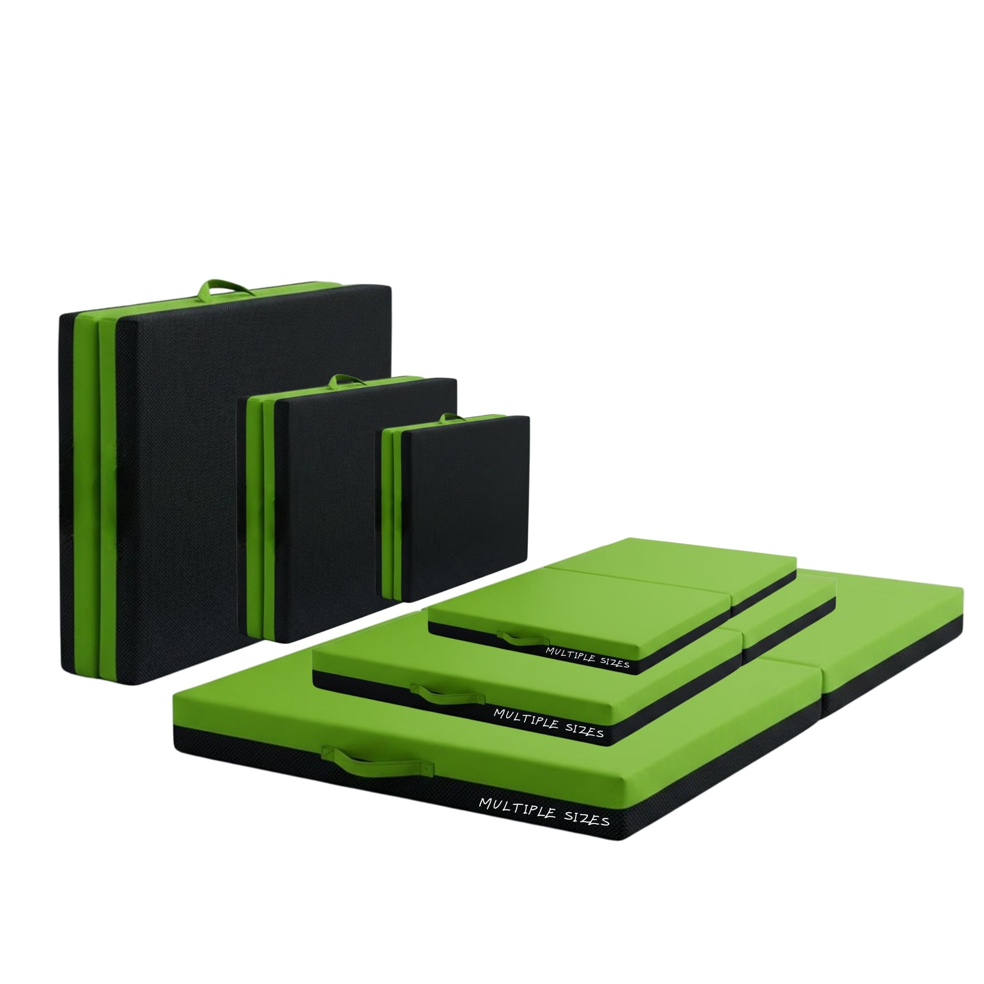Non Slip Gymnastics Bi Fold Exercise Crash Landing Tumbling Mat For Yoga Aerobics Crashing Training Schools (Lime Green, 120cm x 90cm)