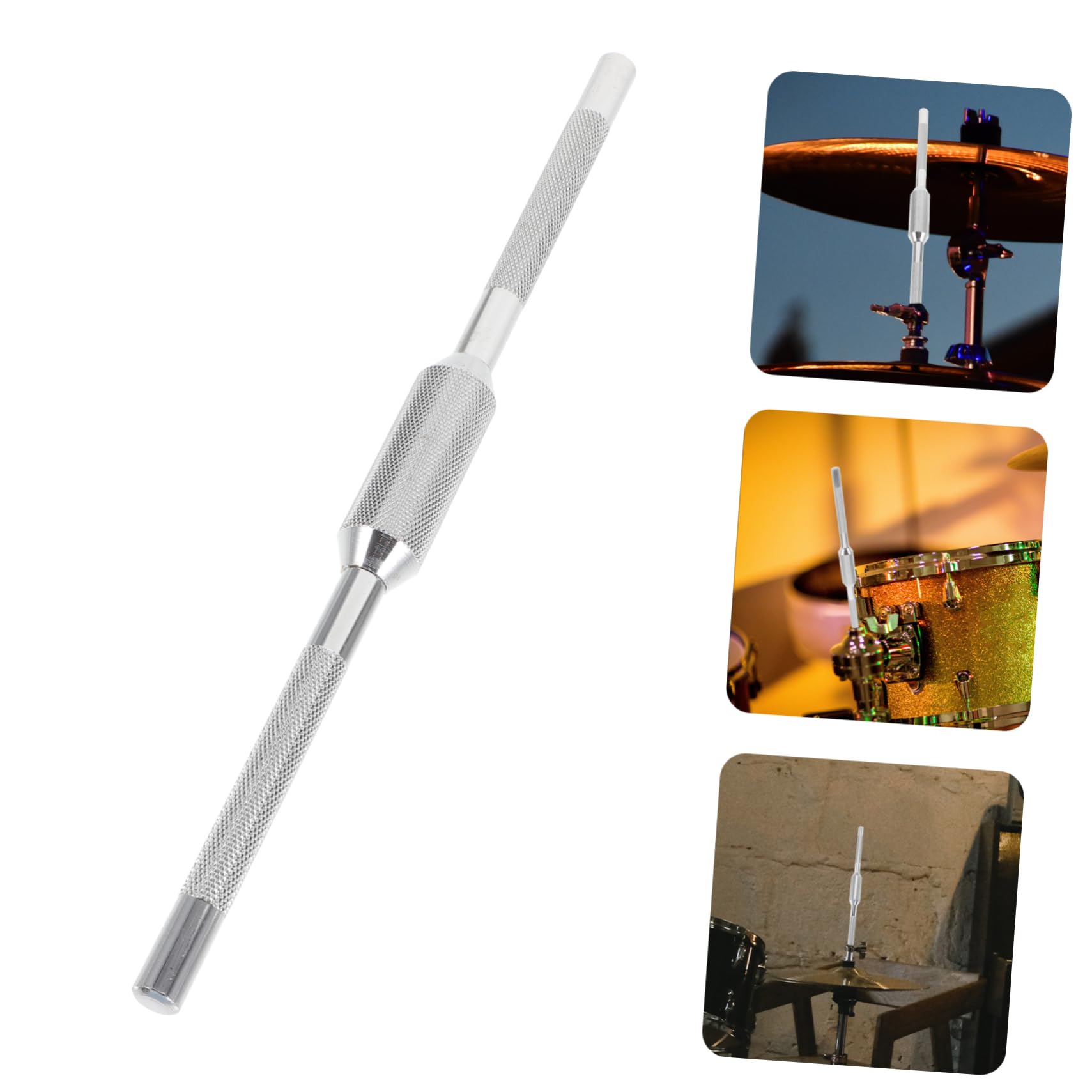 Yardwe Double Pole Extension Rack Mount Holder for Cowbell Drum Hardware Straight Rod