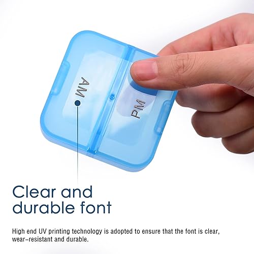 Miniatura 6 de GREENCYCLE Organizador semanal de píldoras, 7 días, 2 veces al día, AM PM portátil de viaje diario, pastilleros para píldoras, suplementos de aceite