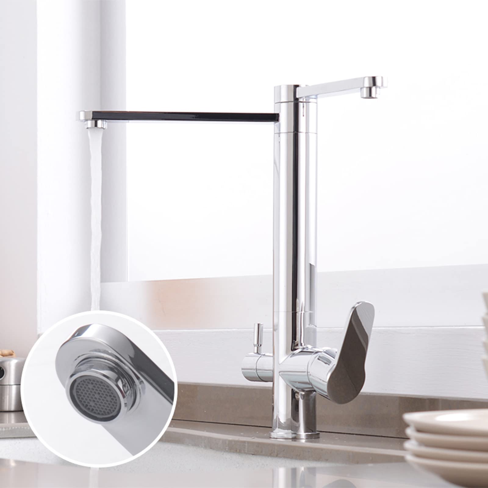 4 Pièces De Robinet Rotatif à 360 Degrés Filtre,Dispositif D'économie D'eau Du Robinet, D'eau à