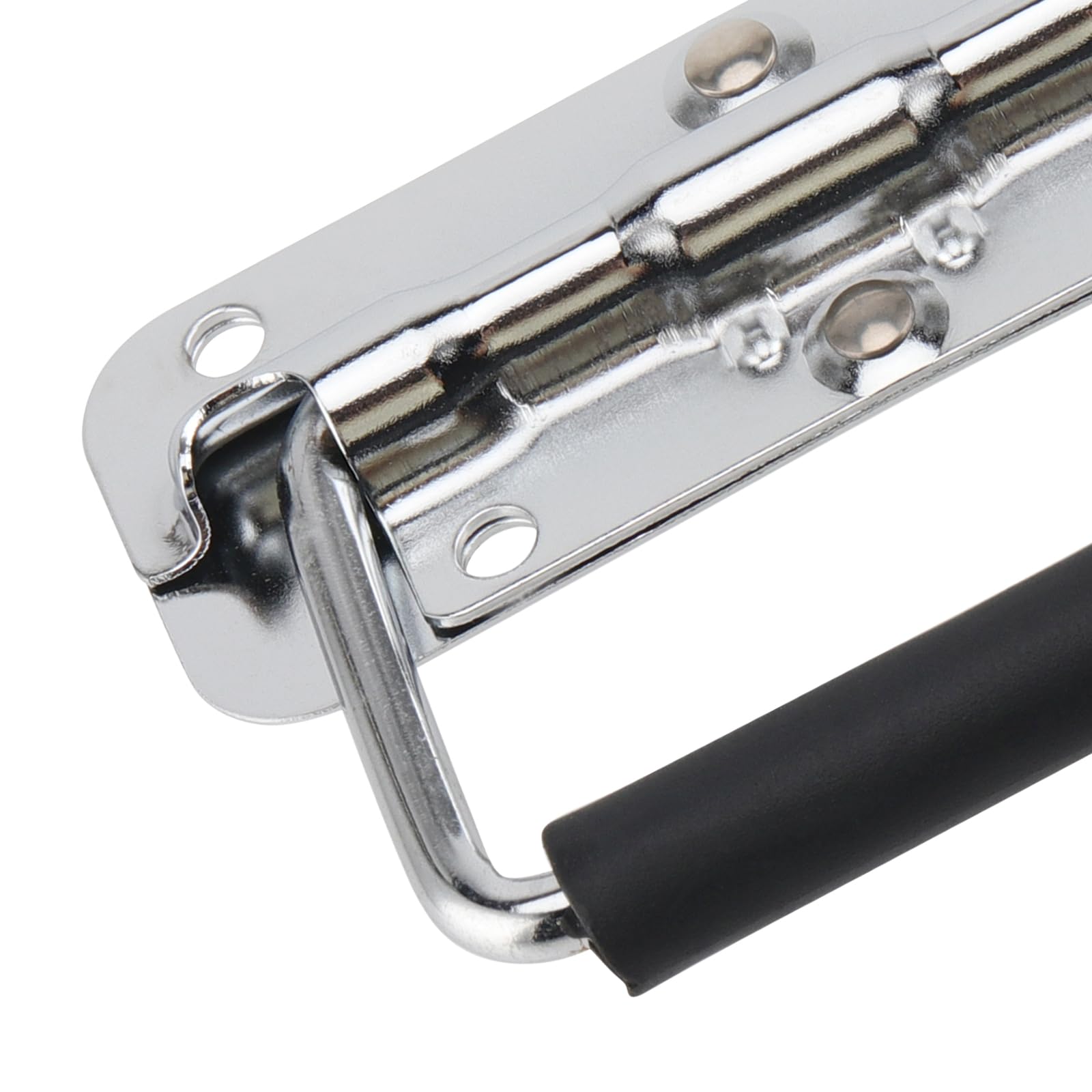 12 tiradores plegables de acero inoxidable, asa de metal plegable, tirador de caja plateado, asas plegables para cajas, maletín de herramientas, maletín, 110 x 40 mm, color plateado