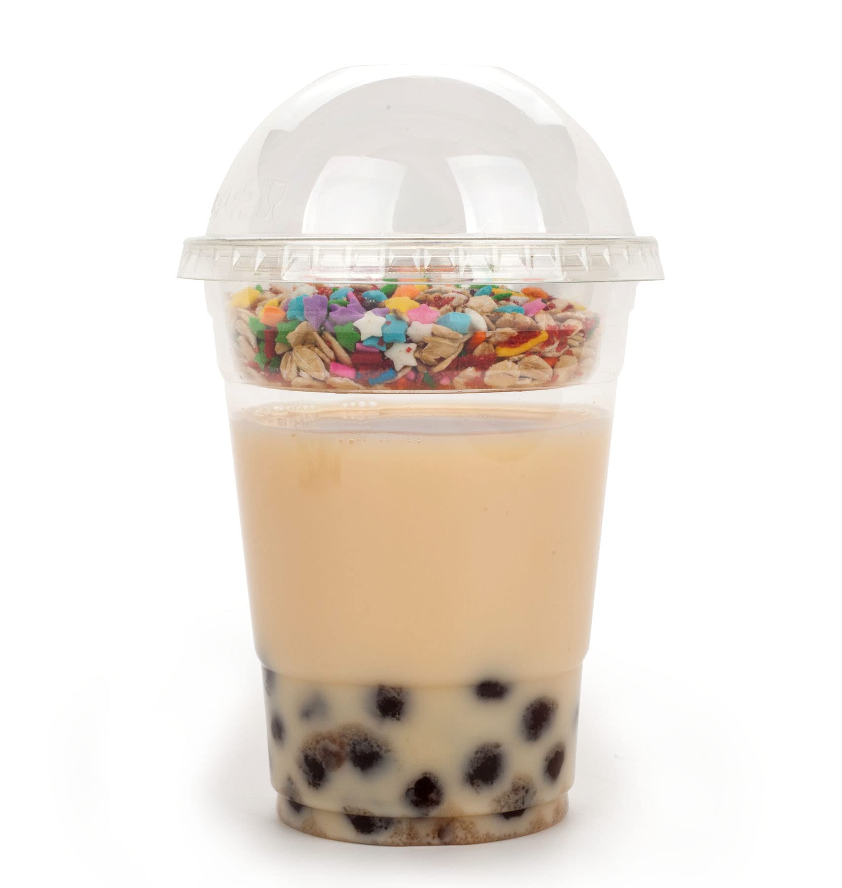 •GOLDEN APPLE Cup series, 16oz Clear Plastic cups +4oz insert with Dome lids No hole 50sets, （50cups +50insert + 50 Dome lids）
