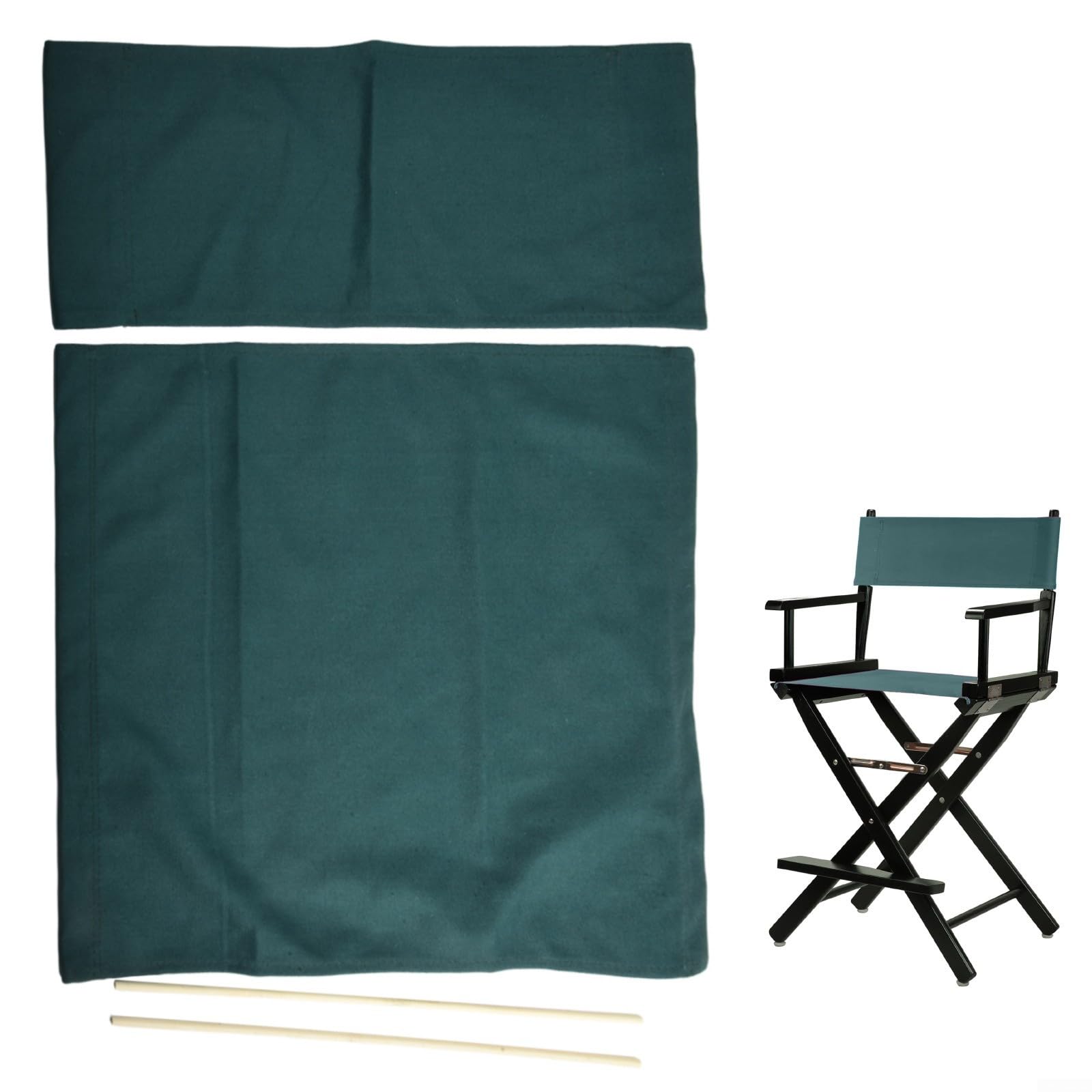 Dark Green Canvas Directors Chair Cover Replacement Top for Outdoor Folding Stool Garden Camping Seat Protector Slipcover Fabric Kit