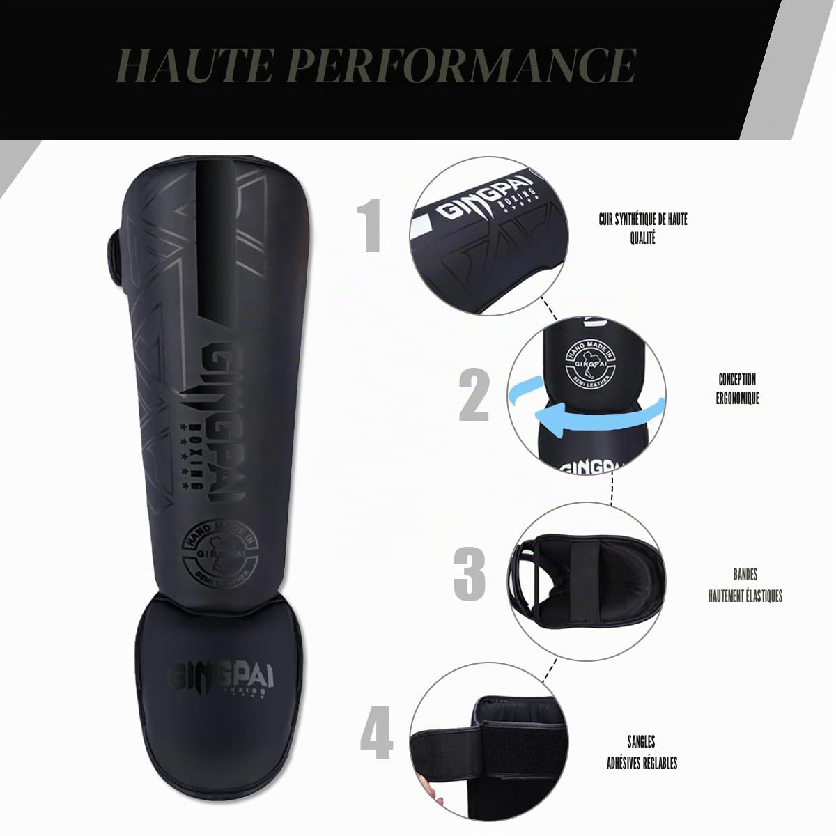 Protege Tibia Boxe,Protège Tibia Boxe,Protege Tibia Boxe Thai avec Doublure Absorbant Les Chocs pour Protéger Vos Mollets et Vos Pieds,Protege Tibia MMA pour Boxe,Muay Thai,Karaté