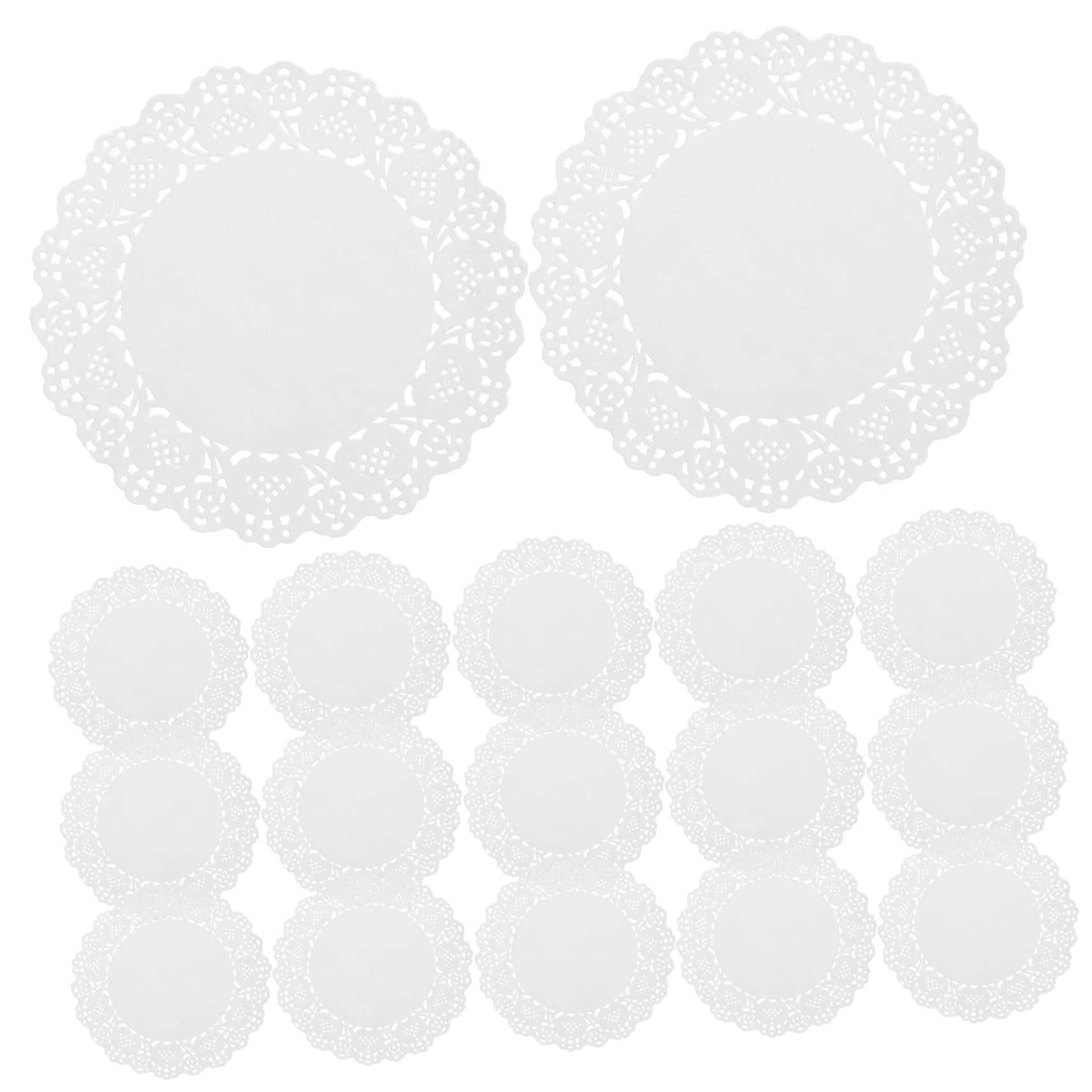 Garneck 200pcs Paper Cake Round Paper Doilies Lace Wrapping Paper Catering Paper Baking Paper Pads Lace Doily Food-grade Paper Oil-absorb Baking Mat Grease-proof Paper Cake Doilies White