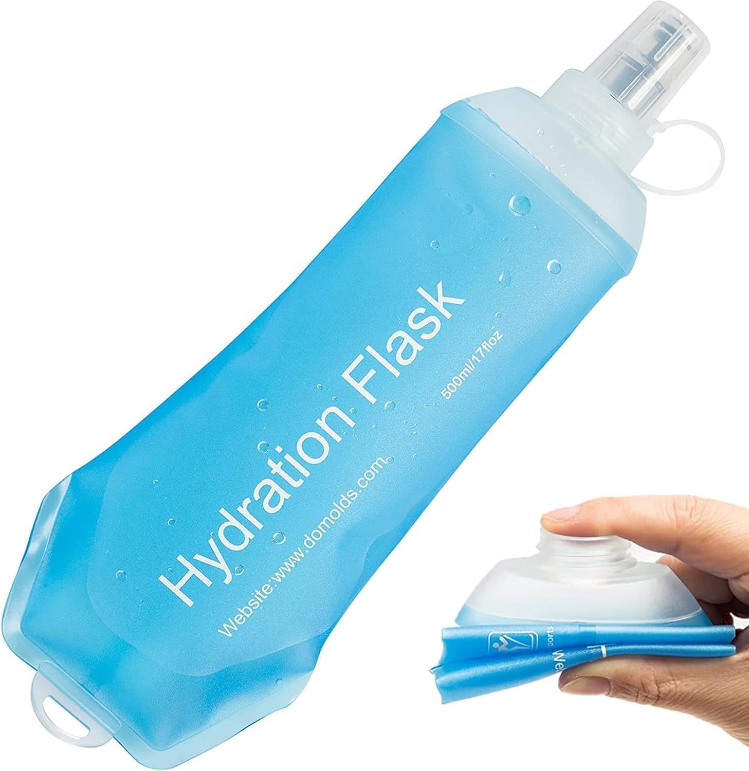 Bolivia's Soft Flask, Collapsible Water Bottle for Hydration Pack, Foldable Soft Hydration Flask for Running Hiking Cycling Marathon