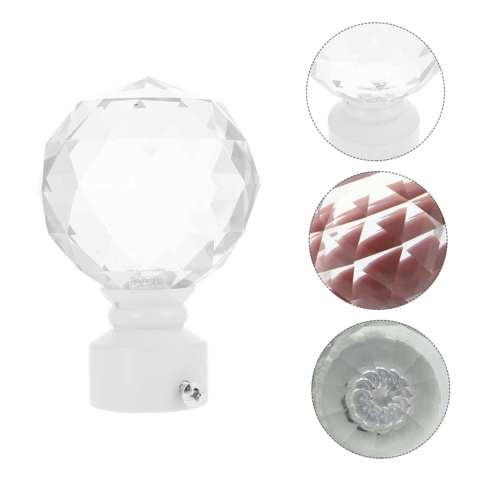 BESTYASH 2pcs Tête Décorative de Rideau en Fer et Cristal pour Barre à Rideaux, Design Élégant et Fonction Décoration Intérieure, pour Chambre et Maison