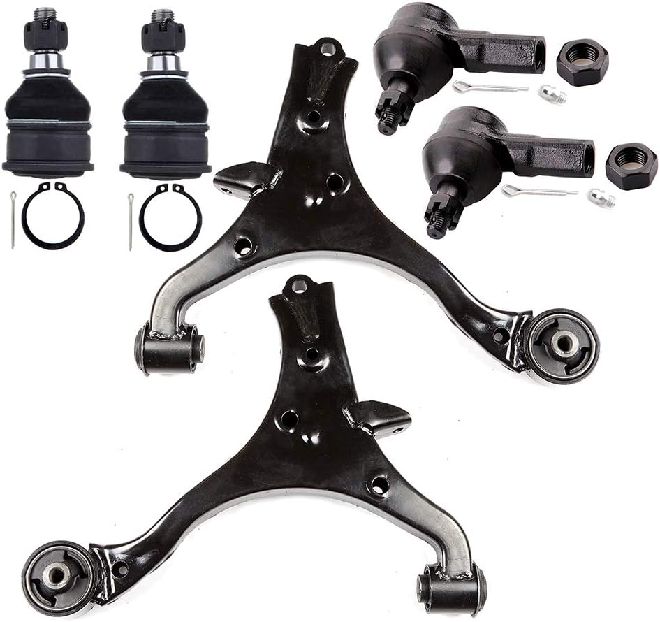 ASAPE Front Control Arm Ball Joint Tie Rod Passenger Side/Driver Side Suspension Kit Replacement for 2001-2005 for Acura EL 2001-2005 for Honda Civic - 6PCS Set