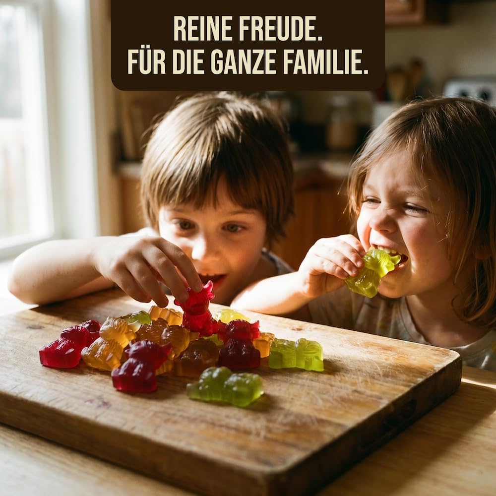 Gummibärchen Set zum Selbermachen - 2 x 500 g Rindergelatine + Gratis Silikonform - Gesunde Gummibärchen selber machen - Zuckerfreie Fruchtgummis - Protein Gummies