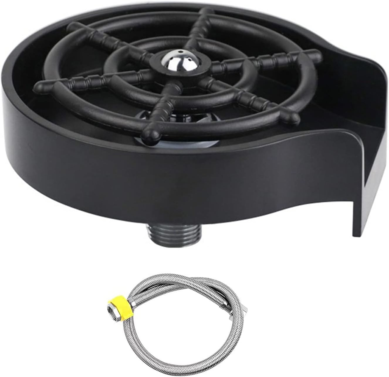 Bao Monad Cup Washer Push-Type Washer Practical Tool for Cleaning Cups high-Pressure Sprayer Sink Accessories for Home Kitchen Silver (Black)