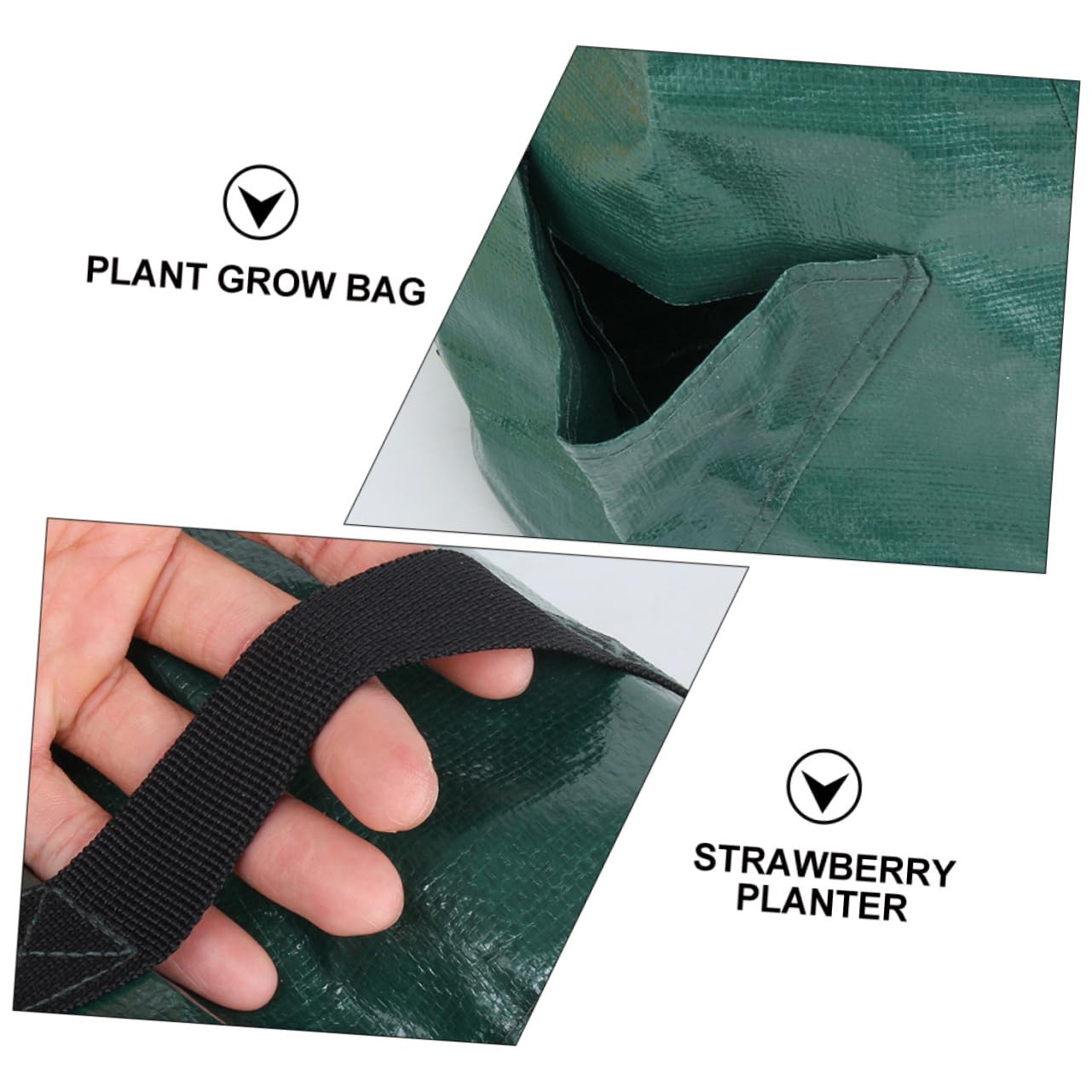 HANABASS 2 Series Bolsa De Plantación De Fresas PE De Unidades De Accesorios De Jardinería Colgantes Fomentan El Crecimiento Vegetal Ventilación De 2 Piezas*2