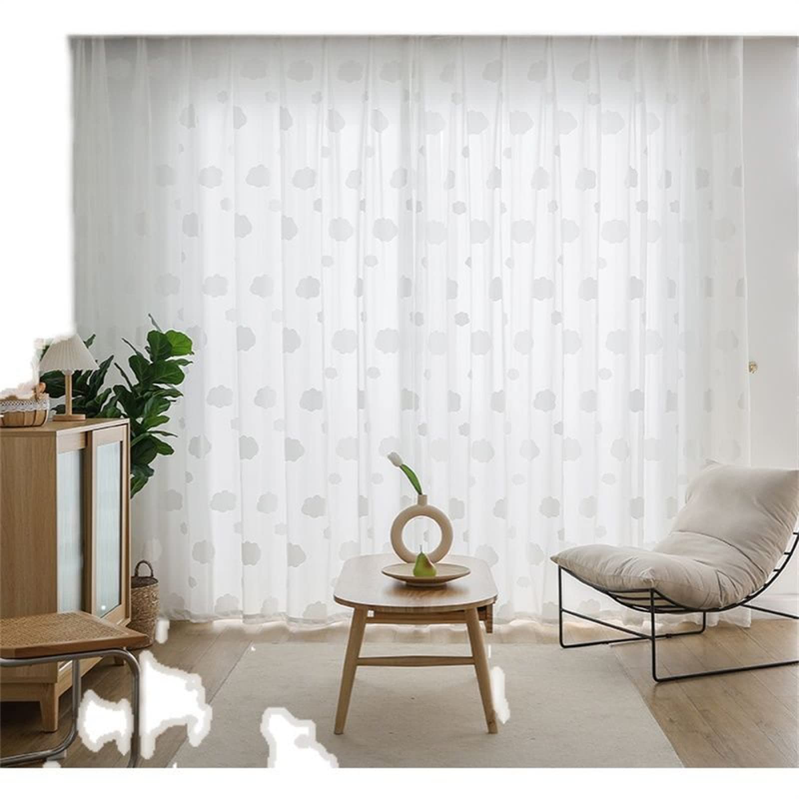 Voilages opaques à motif nuage pour une chambre à coucher lumineuse et apaisante