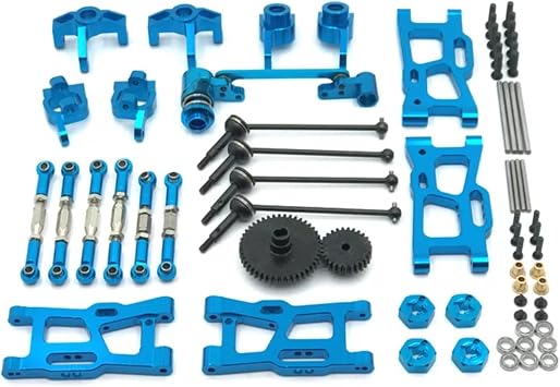 RC Car Accessories for WLtoys for 1/14 144010 144001 144002 1/12 124016 124017 124018 124019 Metal Retrofit 44T 27T Gear Drive Shaft 12 Pack RC Car Upgrade PartsBlue