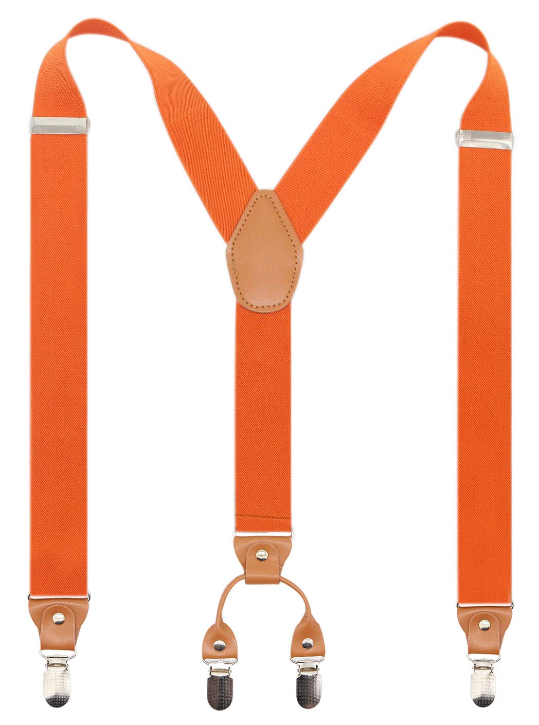 TimiotMen’s Y-Back 4 Metal Clip Elastic Wide Suspenders Perfect For Both Casual&Formal