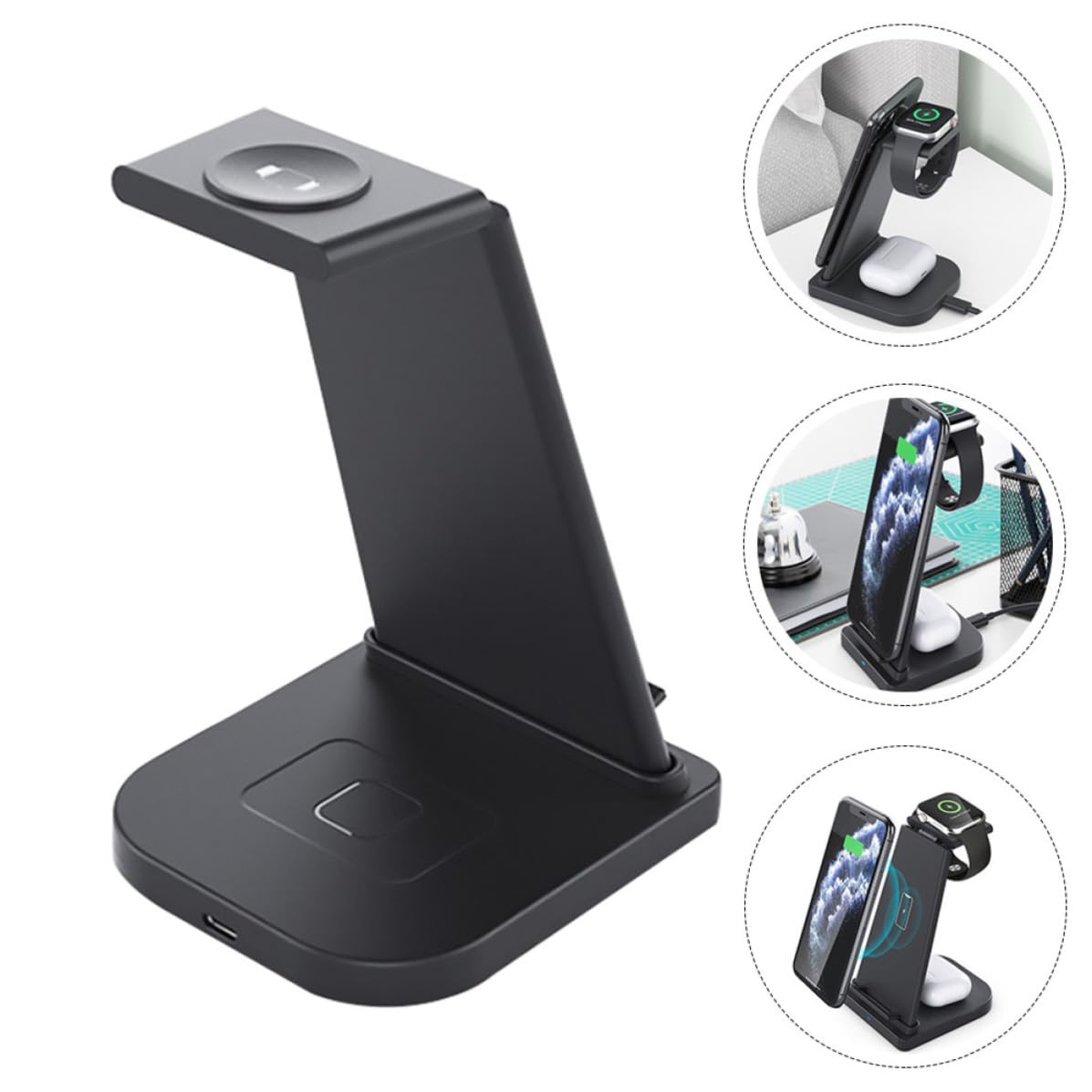 Cargador Inalámbrico Plegable y Desmontable para Teléfono y Reloj