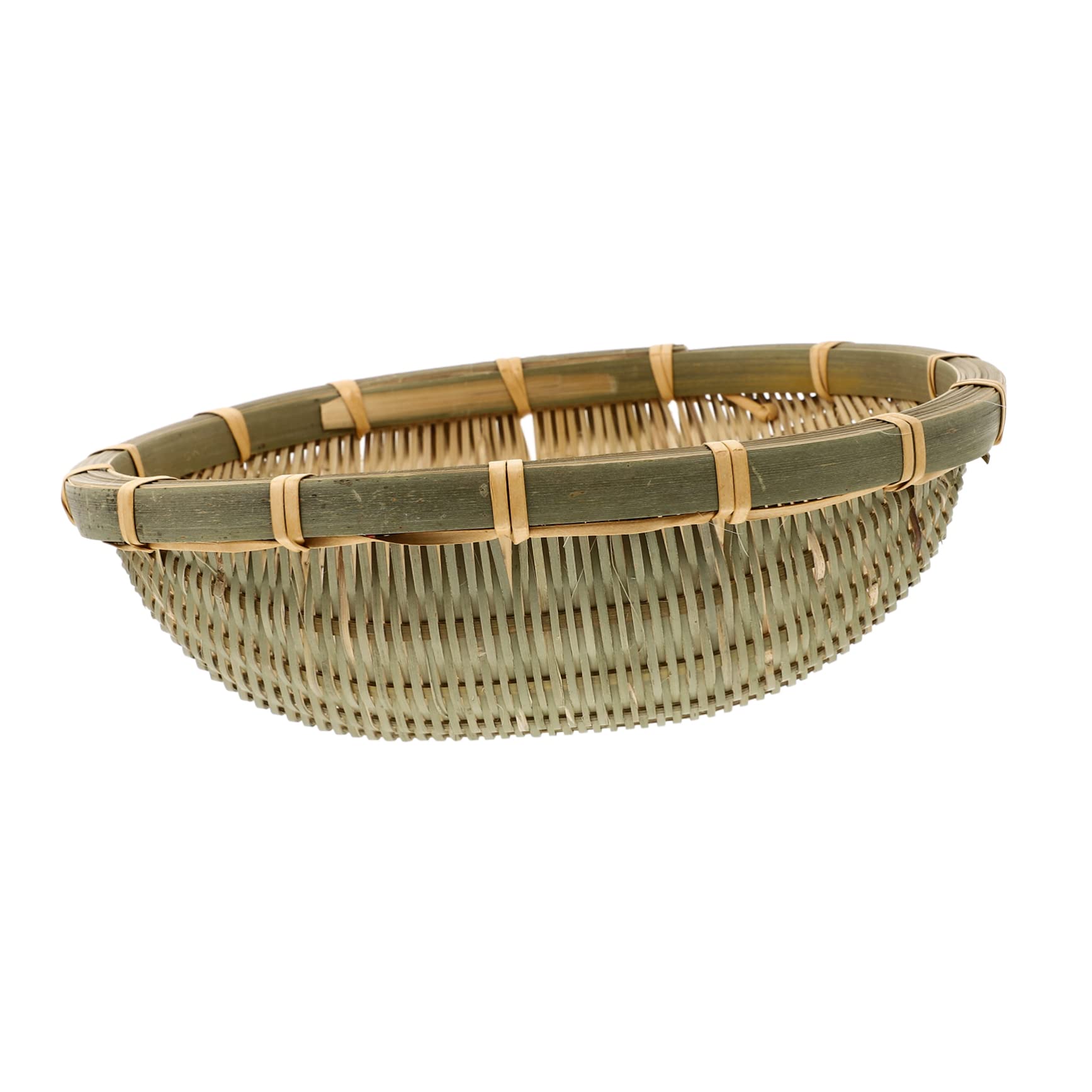 Unomor 1pc Dustpan Creative Storage Basket Wicker Bowl Fruit Decor Hand- Woven Drying Basket Multi-purpose Basket Bandejas Para Comida Woven Basket Woven Tray Fruit Basket Brown